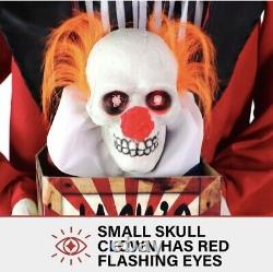 Lifesize Halloween animatronic Creepy Circus Clown With Jack In The Box Clown Prop