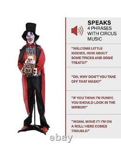 Lifesize Halloween animatronic Creepy Circus Clown With Jack In The Box Clown Prop