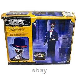 Lifesize Skeleton Butler with Tray Sound Motion Activated Halloween Candy Tray