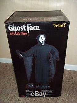Lifesize gemmy Animated GHOSTFACE 6 Ft Halloween Prop Sound Motion activated