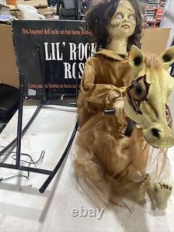Lil Rocking Rosie animatronic Spirit Halloween doll prop W Box Adapter Tested