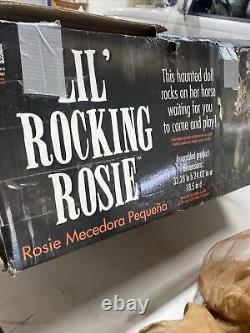 Lil Rocking Rosie animatronic Spirit Halloween doll prop W Box Adapter Tested