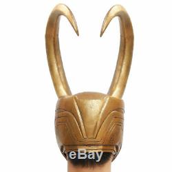 Loki Cosplay Helmet Thor Costume Props Mask Golden Detachable Halloween Xcoser