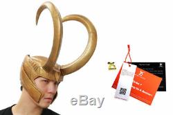 Loki Cosplay Helmet Thor Costume Props Mask Golden Detachable Halloween Xcoser