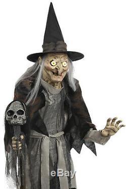 Lunging Haggard Witch 6ft Animated Figure Electronic Halloween Decoration Prop