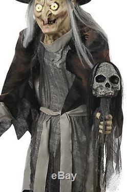 Lunging Haggard Witch 6ft Animated Figure Electronic Halloween Decoration Prop