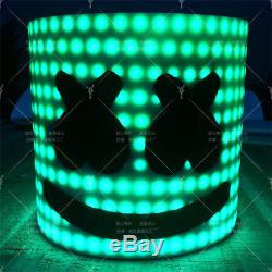 MarshMello DJ Mask Full Head Tiesto LED Helmet Party Bar Cosplay Prop Halloween