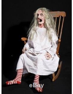NEW Animated Scary Haunted House Rocking Granny Halloween Prop Decoration
