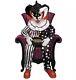 New Animated Sitting Clown Halloween Animatronic, Candy Bowl Included