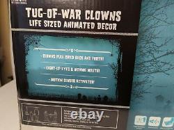 NEW Clowns Tug of War Animated Prop Black/Green Halloween Animatronic Lifesize