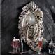 New Halloween Grandin Road Sorceress Skull Framed Mirror Prop! Rhinestones