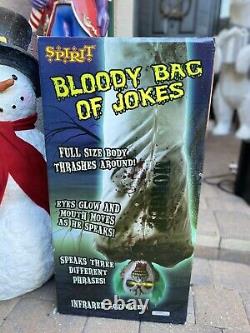 NEW Rare Spirit Halloween Bloody Bag of Jokes Clown Animatronic Prop Life Size