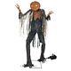 New 7 Ft Animated Scorched Scarecrow Pumpkin Man Halloween Prop With Fogger