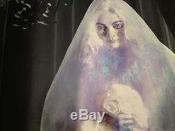 New ANIMATED HAUNTED Cemetery GHOST BRIDE Talking PROP Glows Sways Grandinroad