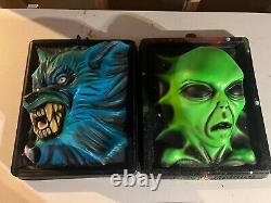 Pair 1990s Marino Werewolf Alien 3D Black Light Illusions Halloween Decor RARE