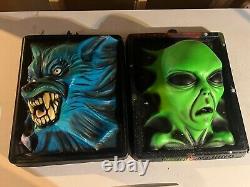 Pair 1990s Marino Werewolf Alien 3D Black Light Illusions Halloween Decor RARE