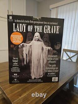 Party City Tekky Lady Of The Grave Life Size 5 Ft Animatronic Floating Ghost NEW