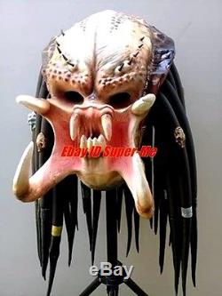 Predator Mask Costume Halloween Full Face Prop Cosplay Adult Latex Alien vs AVP