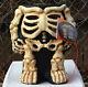 Rare 12 Light Up Skeleton Pumpkin Stand Halloween Decoration Plaster Cute Candy