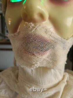 Rare 2007 Gemmy Halloween Mummy Bride Motion Activated Eyes Light Moans 6 ft