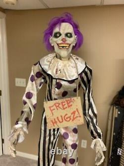 Rare 6 Ft Hugz the Clown Animatronic Spirit Halloween Scary Prop Tested