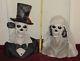 Rare Htf Pair Large Halloween 18 Bride & 20 Groom Busts By Bella Lux New