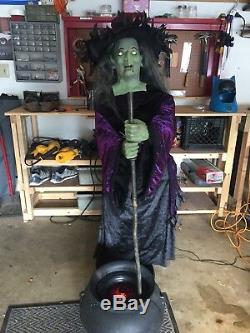 Rare Halloween LIFESIZE Gemmy Animated Witch Fogging Cauldron Haunted House Prop