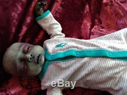 Rare Kit Reborn Zombie Baby Horror Doll, Halloween Prop, OOAK Collectible Art