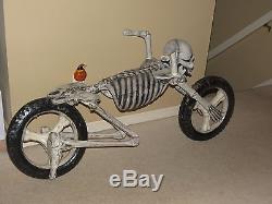 Rare Life Size Skeleton Bike Halloween Prop Skull Motorcycle/Chopper/Bicycle