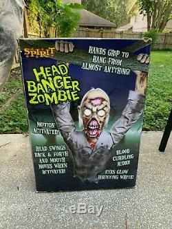 Rare Spirit Halloween Prop Animatronic Head Banger Zombie Decoration With Box