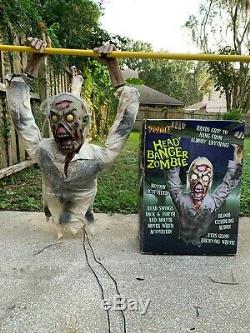 Rare Spirit Halloween Prop Animatronic Head Banger Zombie Decoration With Box