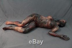 Realistic Lifecast Burnt Female Cadaver The Walking Dead Halloween Prop