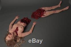Realistic Lifecast Female Body Split Into Two Gruesome Chunks Halloween Prop