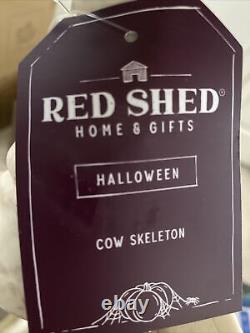 Red Shed Cow Skeleton Halloween Decorative Prop