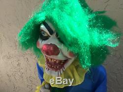 SPIRIT HALLOWEEN Bite Size Clown Glowing Eyes Shakes Laughs Animated Prop with Box