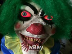 SPIRIT HALLOWEEN Bite Size Clown Glowing Eyes Shakes Laughs Animated Prop with Box