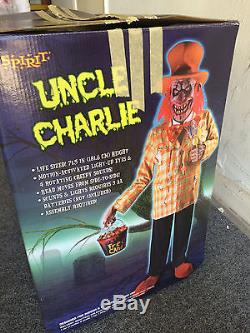 SPIRIT HALLOWEEN Life Size Animated Animatronic Figure Prop Uncle Charlie Clown