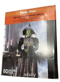 SPOOKY VILLAGE Animated Talking Witch 60 inch with LED Eyes Head & Mouth Move