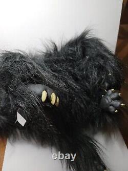 Scary Black Cat Poseable Halloween Prop Decoration Paper Magic Group 2001 VTG