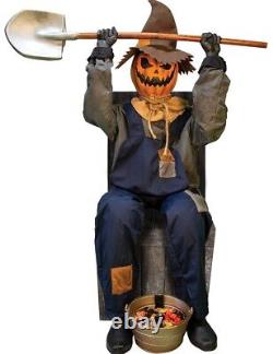 Scary Smiling Jack Greeter W Chair Halloween