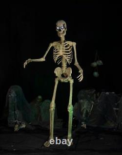 Seasonal Visions 8 foot Towering Skeleton with posable arms, moving jaw 8ft