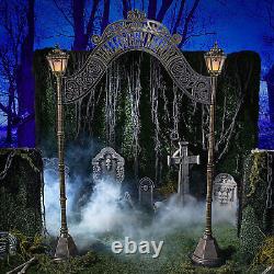 Seasonal Visions 8 ft Halloween Manor Archway Prop Gray