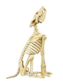 Set Of 2 Home Accents Holiday 2.5ft Animated Halloween Skeleton LED Wolf