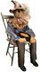 Sitting Scarecrow Animated Prop Candy Holder Porch Greeter Halloween Decoration