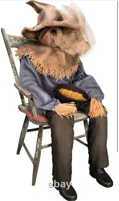 Sitting Scarecrow Halloween Decorative Prop Multicolor