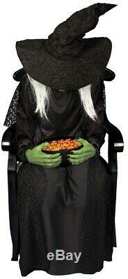 Sitting Witch Scare Animated Prop Porch Greeter Pop Up Lifesize Halloween Wicked