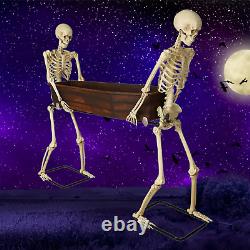 Skeleton Duo Carrying Coffin Life Size Halloween Prop Haunted House Decor 5' NIB