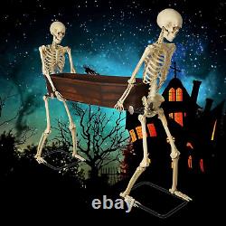 Skeleton Duo Carrying Coffin Life Size Halloween Prop Haunted House Decor 5' NIB