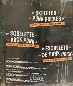 Skeleton Punk Rocker 6ft Animatronic Guitar Rock N Roll Halloween Prop- NEW