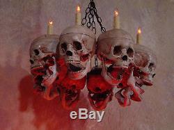 Skull Chandelier, Halloween Prop, Human Skeletons